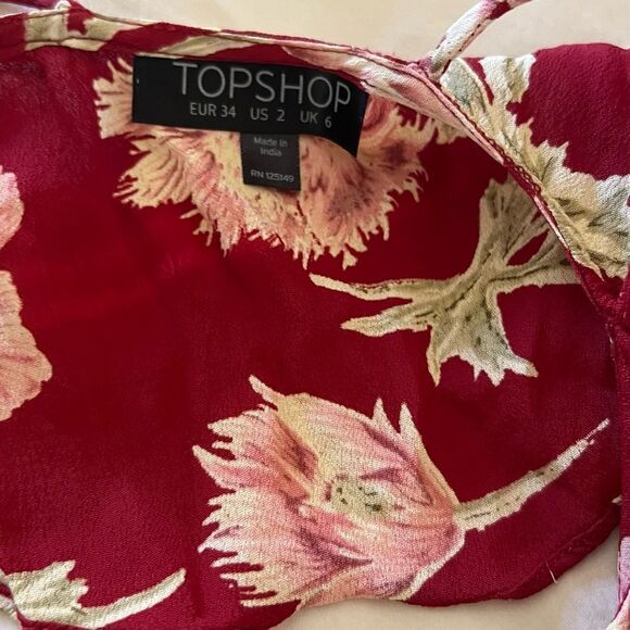 Topshop Floral Red Dress - Picture 5 of 6